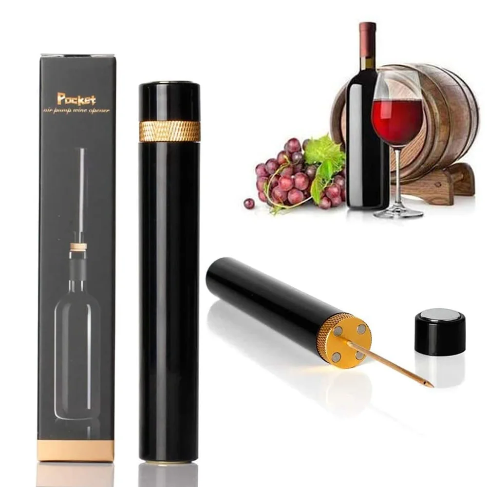 

Wine Corkscrew Portable Opener Stainless Steel Pin Cork Remover Air Pump Pressure Open Tools Kitchen Bar Wine Bottle Accessories
