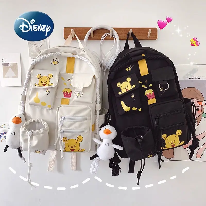 

Disney Winnie The Pooh New Backpack Cartoon Student Schoolbag Personality Women's Backpack Large Capacity Student Schoolbag