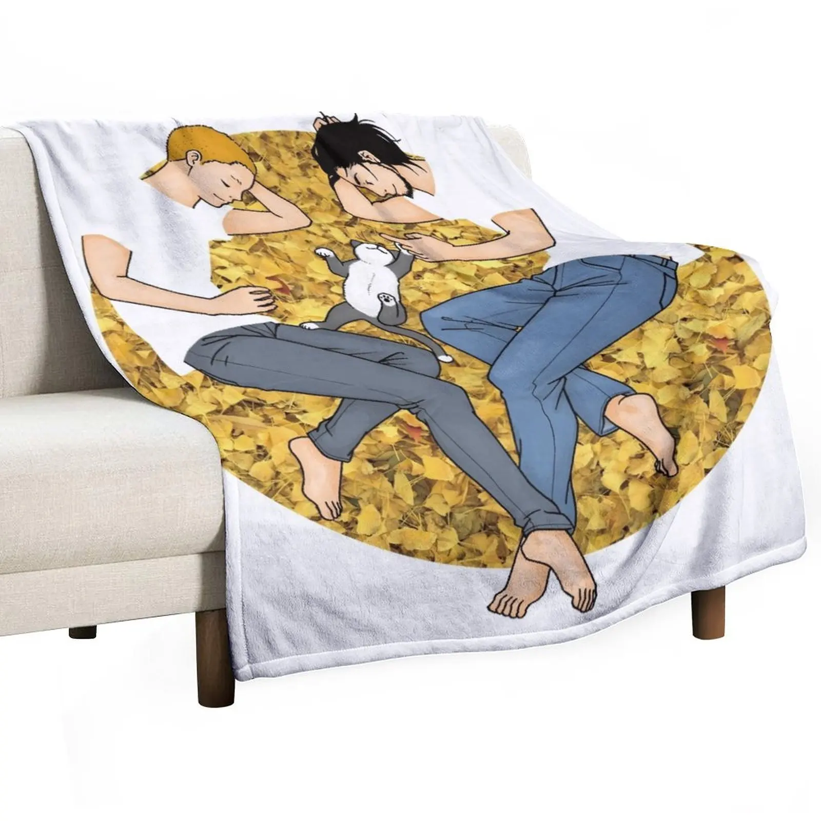 Одеяло Kiyosaki Выкидной плед с листьями на осень покрывала для кровати теплые