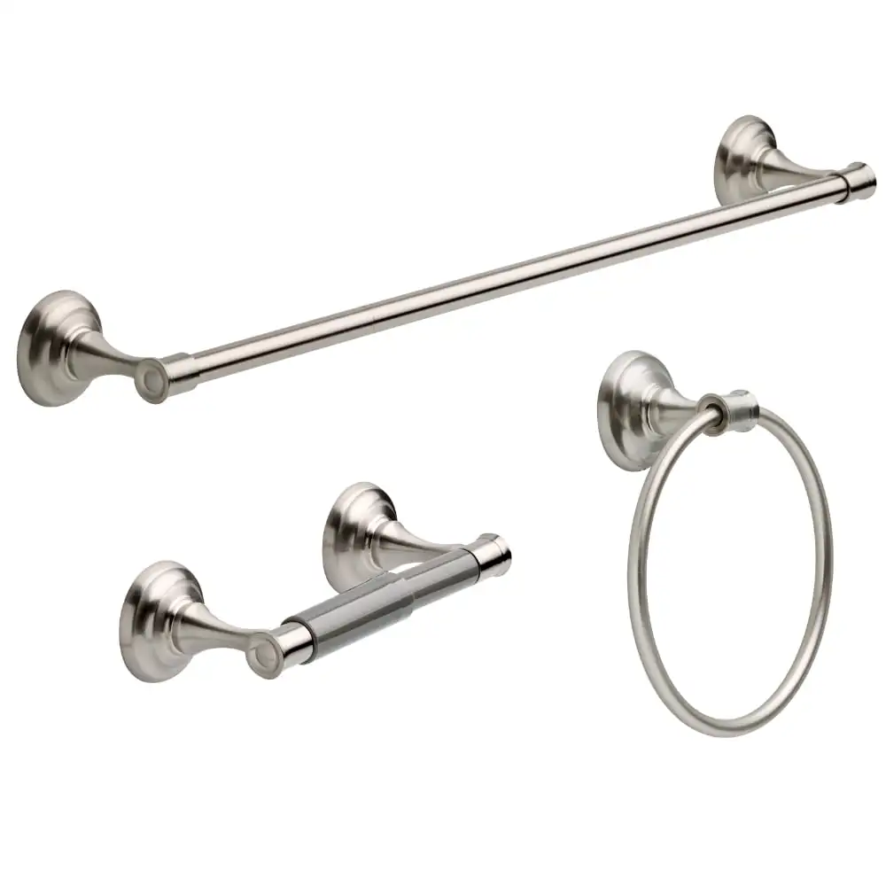 

Classic Towel Bar, Toilet Paper Holder, Towel Ring, Plated Nickel