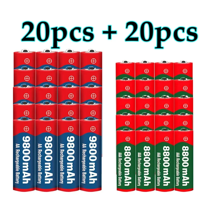 

2022 New 1.5V AA 9800mAh+1.5V AAA 8800mAh Alkaline1.5V Rechargeable Battery For Clock Toys Camera battery