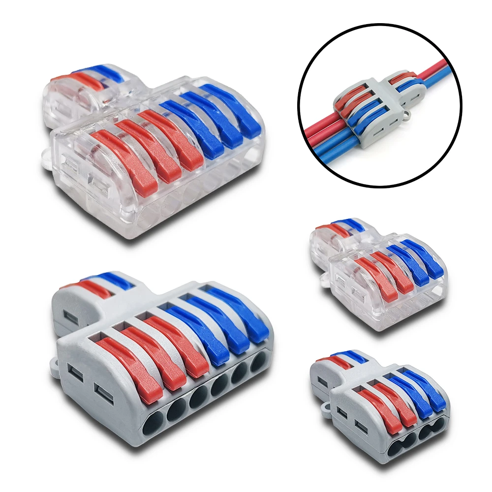 

Mini Fast Wire Cable Connectors Universal Compact Conductor Spring Splicing Wiring Connector Push-in Terminal Block SPL-42/62