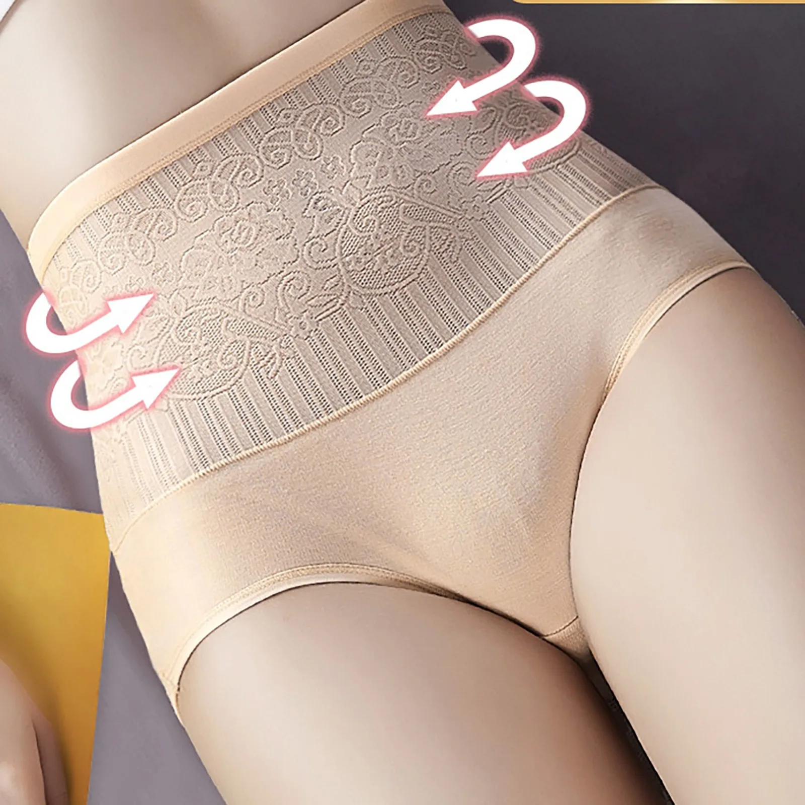 Трусики с высокой талией Женские Трусы однотонные трусики живот и бедра