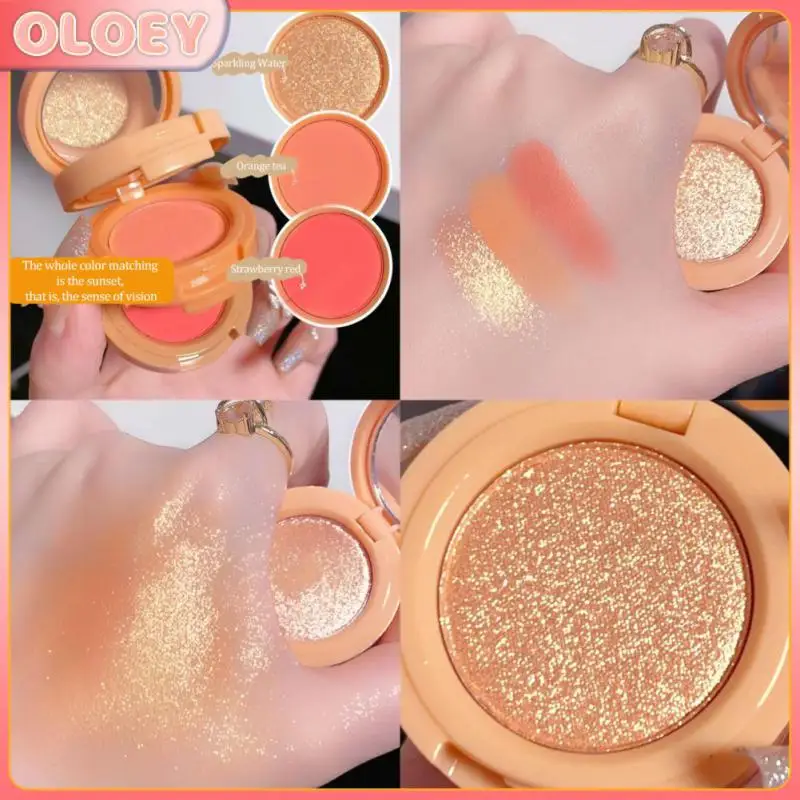

Brighten Skin Tone Contouring 3 In 1 Three Layers Integrated Disc Decorate Makeup Tray Not Easy To Halo Highlight Powder Blusher