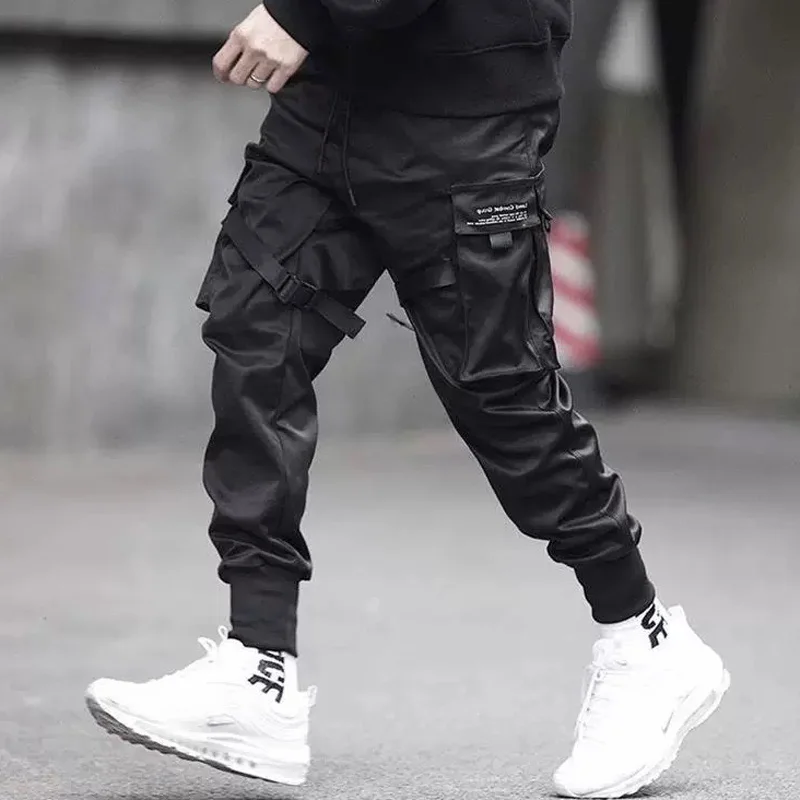 

Multi-pocket Harem Hip Trousers Streetwear Sweatpants Hombre Male Casual Fashion Cargo Pants Men