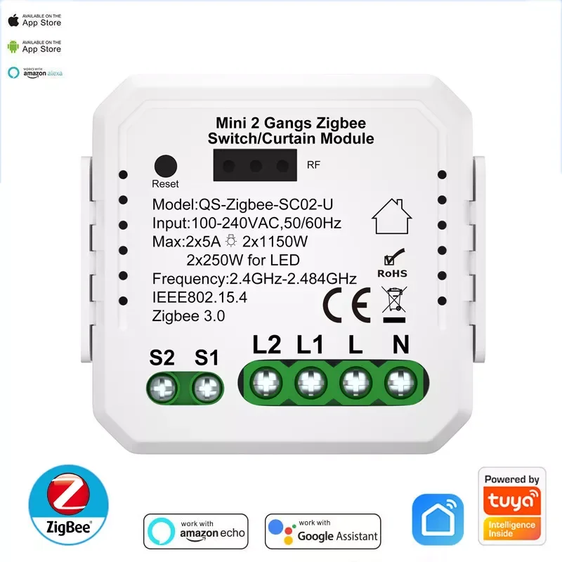 

Smart WiFi Curtain Connected Roller Blinds Control Blinds Motor Windows Zigbee Alexa Alice Home Fit
