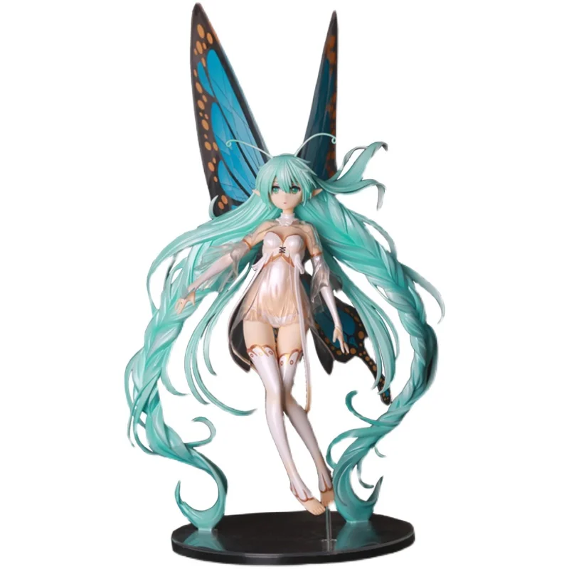 

32CM MIKU Oversized Beautiful Girl Two-Dimensional Butterfly Sound Butterfly Ji 1/7 Ornament Model Removable Figure
