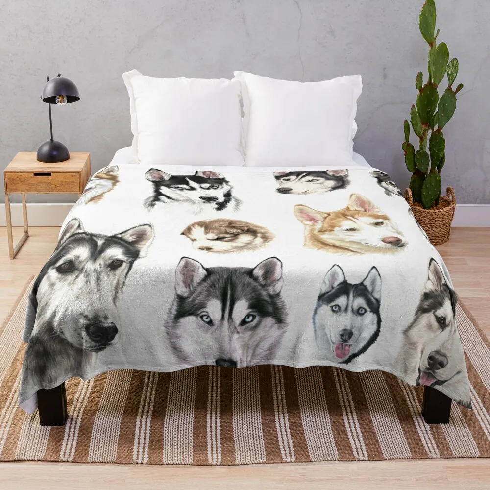 

Husky коллаж, тонкое одеяло, меховое одеяло