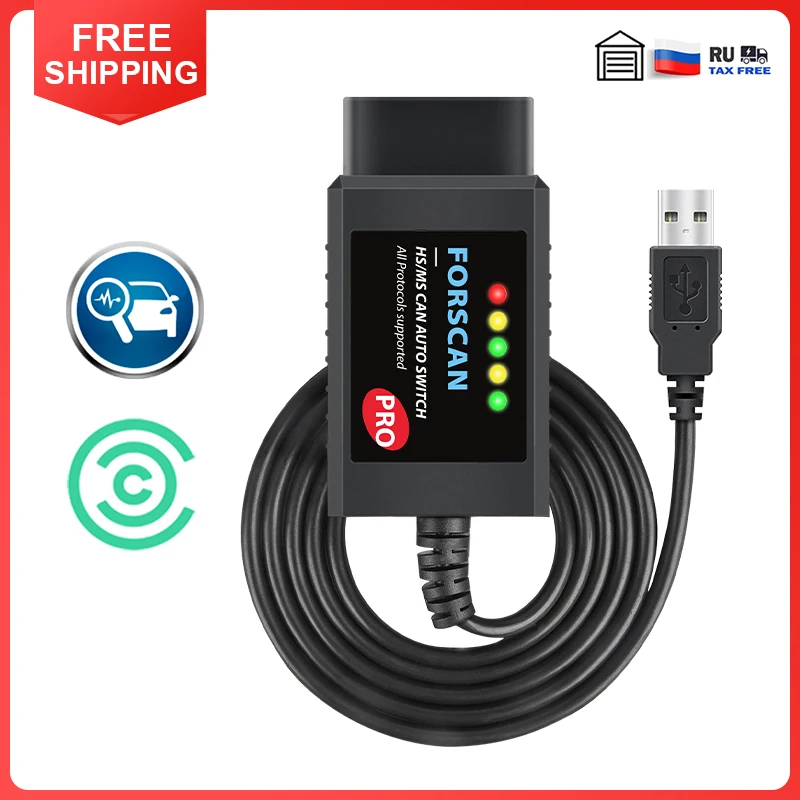 OBDMONSTER ELM327 V1.5 с HS / MS CAN переключатель для сканера OBD2, USB-адаптер для кодирования Ford с чипом PIC18F25K80