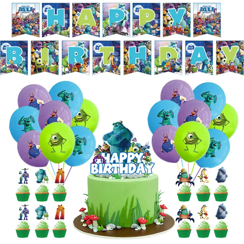 

Monsters University Birthday Party Disposable Cake Decoration Baby Shower Supplies Balloon Girl Birthday Party Decoration