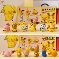 9 14cm pokemon action figure model toys pikachu eevee slowpoke piplup psyduck rowlet anime figure dolls for childrens toys gift