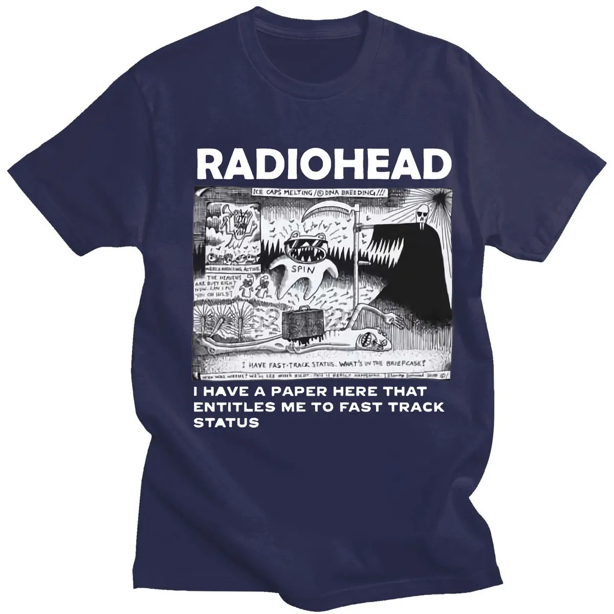 

NEU Radiohead North America Tour T-shirt EU Size Men Women Concert Tee Shirt Black Pure Cotton Short Sleeve Tees Hip Hop Tshirt