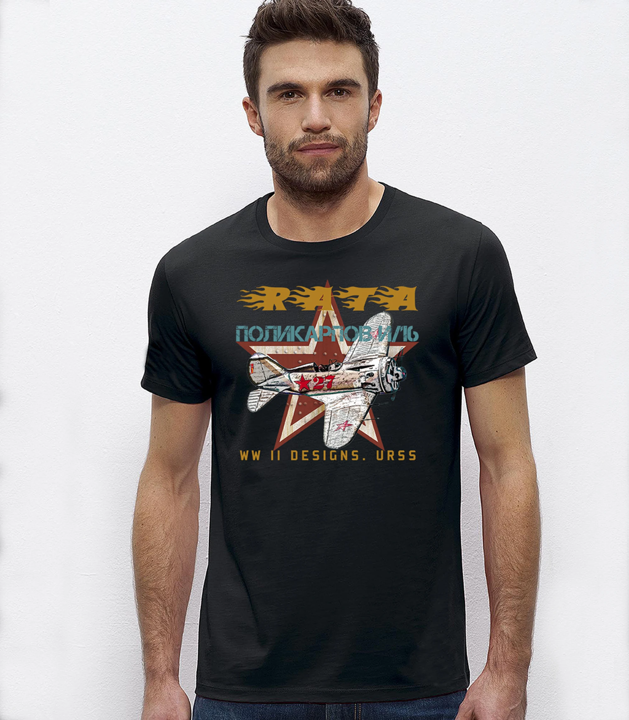 

WWII Soviet Air Force I-16 RATA Fighter T-Shirt 100% Cotton O-Neck Summer Short Sleeve Casual Mens T-shirt Size S-3XL