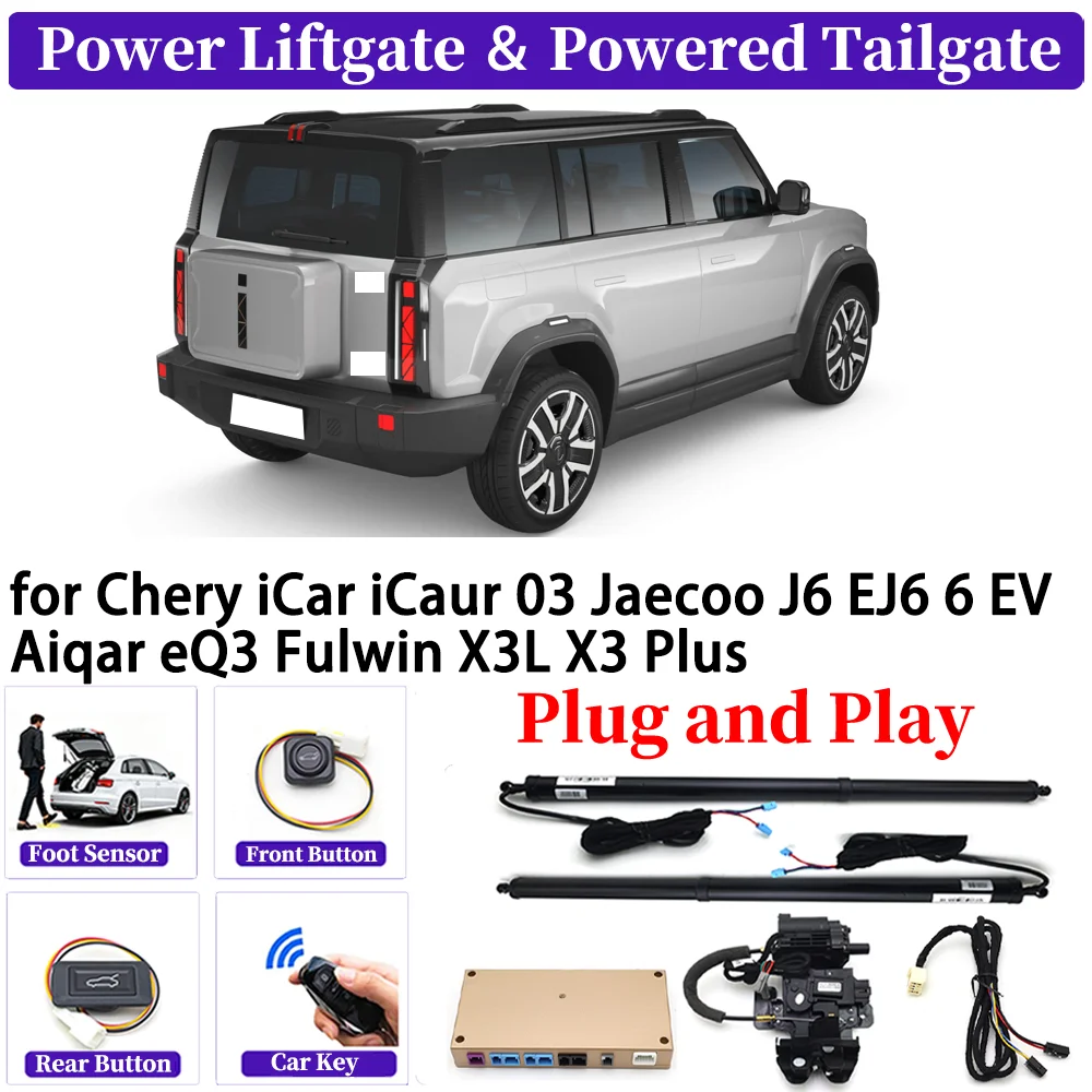 Фото Для Chery iCar iCaur 03 Jaecoo J6 EJ6 6 EV Aiqar eQ3 Fulwin X3L X3 Plus Автоматическая задняя дверь с электроприводом и электроприводом №1