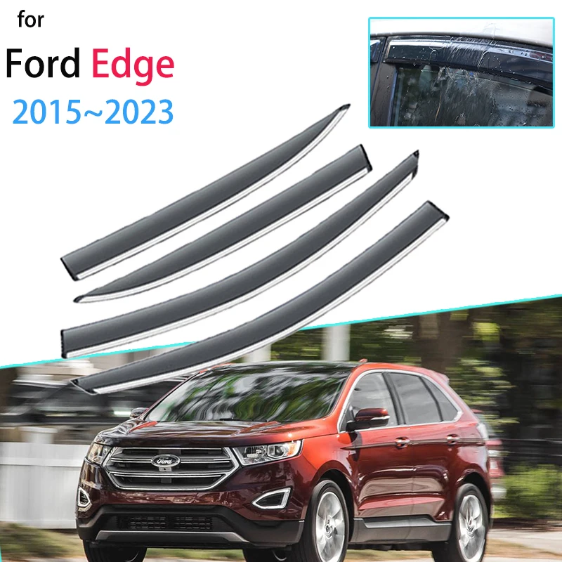 4x Windows Visors for Ford Edge MK2 Endura 2015~2023 Deflector Awning Sun Rain Protector Winshield Shades Guard Car Accessories