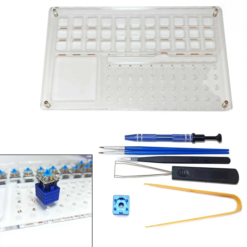 

8PCS Switch Lube Station Acrylic Double-Deck Switch Removal Platform Keycaps Puller for MX Cherry Mechanical Drop Shipping