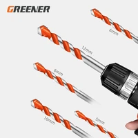 greener 3 12mm cross hex tile drill bits set alloy triangle drill for glass ceramic concrete hole opener tool kit