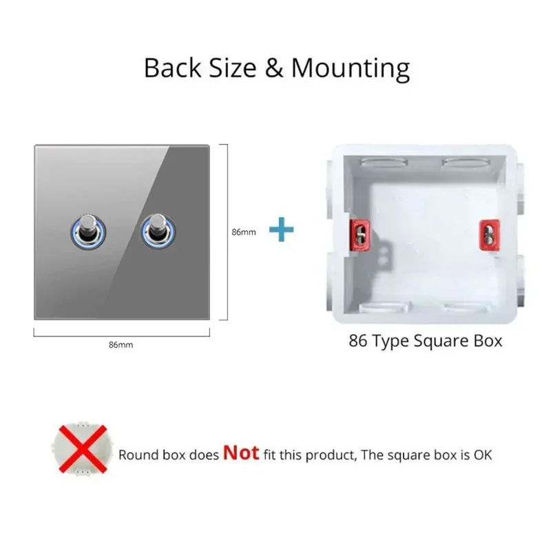 Greay закаленное стекло работа настенный выключатель света светодиодный индикатор