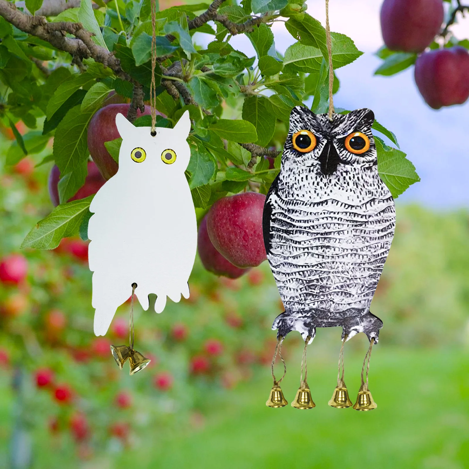 

Owl Decoy Bird Repellent Control Scare Device Bird Scare Hanging Reflective Owl for Home Woodpecker Deterrent