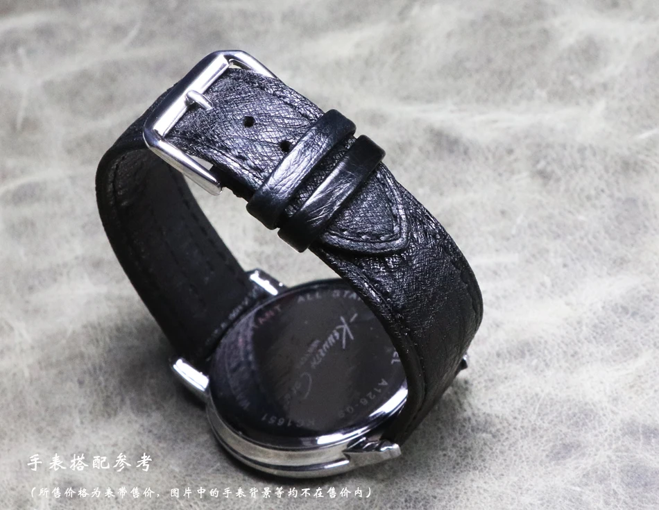 14 16 18 19 20 21 22mm Handmade Thin Dermis Premium Strap True Belt Wrist Band Real Leather Ostrich Skin Watchband Watch Chain