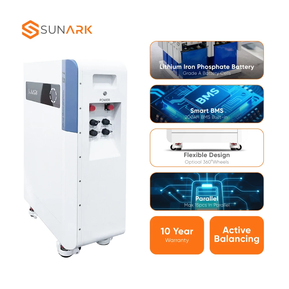 Фото SunArk 10 кВтч 15 кВтч Lifepo4 литий-ионный аккумулятор 5 кВтч 200 Ач 300 Ач IP65 водонепроницаемый огнестойкий солнечный домашний аккумулятор для хранения энергии №4