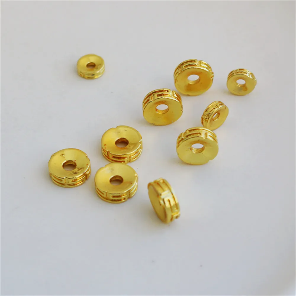 

18k gold package accessories, 10000 word bead spacer, wheel bead spacer, diy bracelet necklace, beads, loose beads, beads