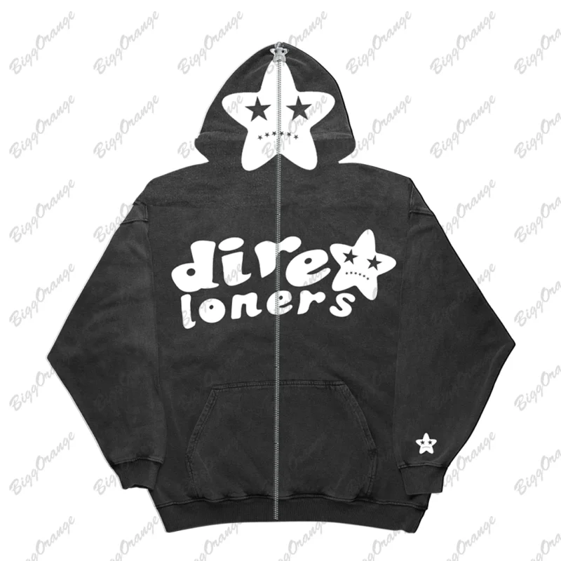 Женская толстовка на молнии Белая кофта большого размера в стиле Харадзюку y2k -