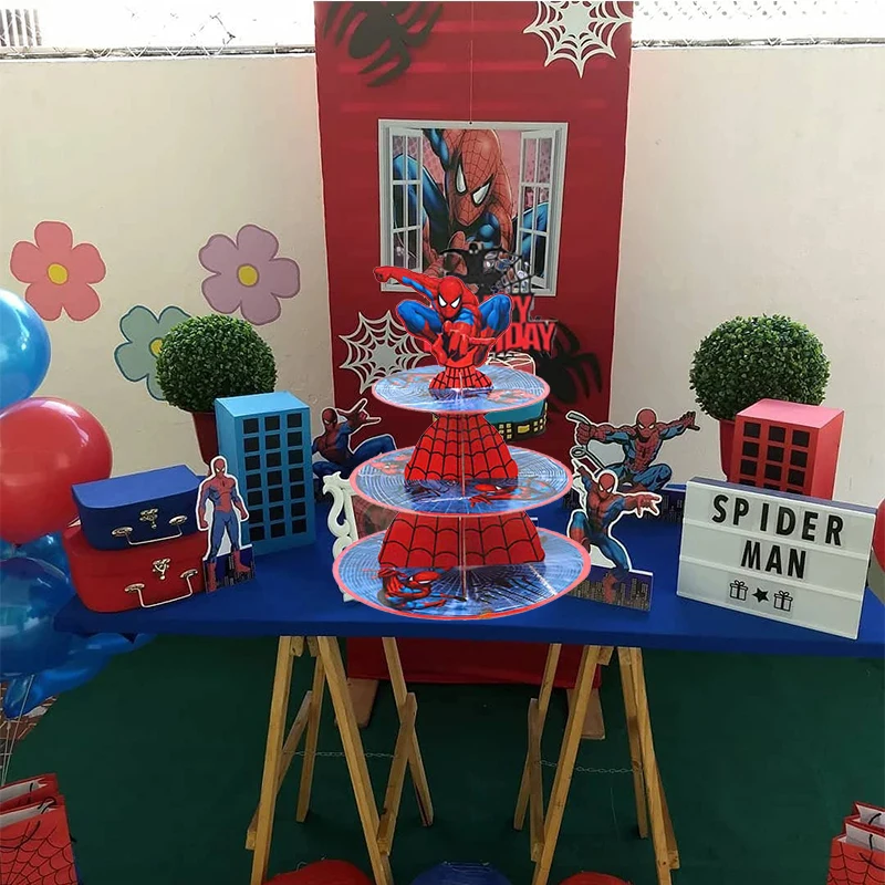 Трехуровневая подставка для торта Marvel складная в виде супергероев детское