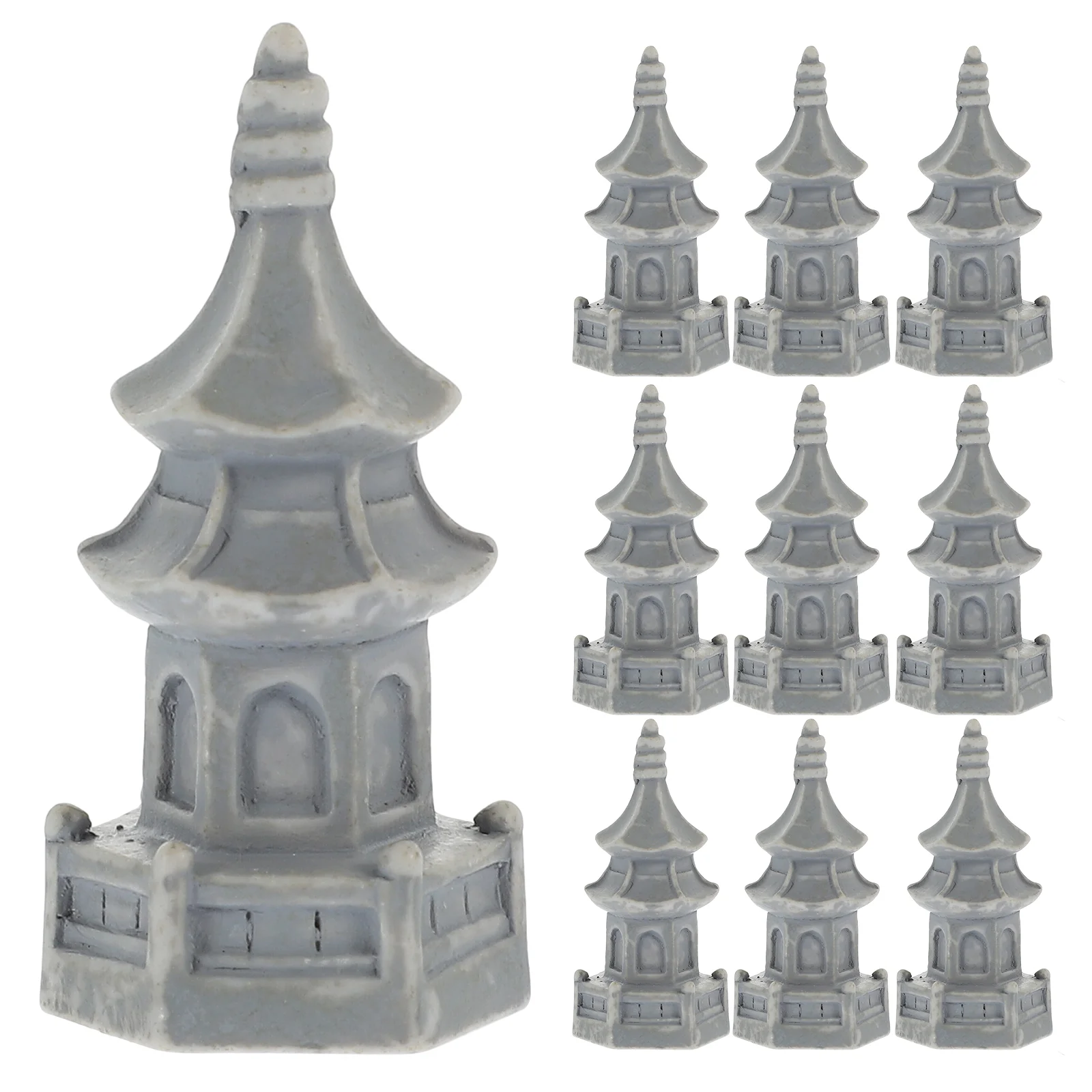 

10pcs Tower Statue Tower Figurine Table Pagoda Decoration Home Decor Book Shelf Decor