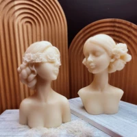 small blindfold girl silicone candle mold gypsum art sculpture aromatherapy making tool closed eyes girl body wax candle mould