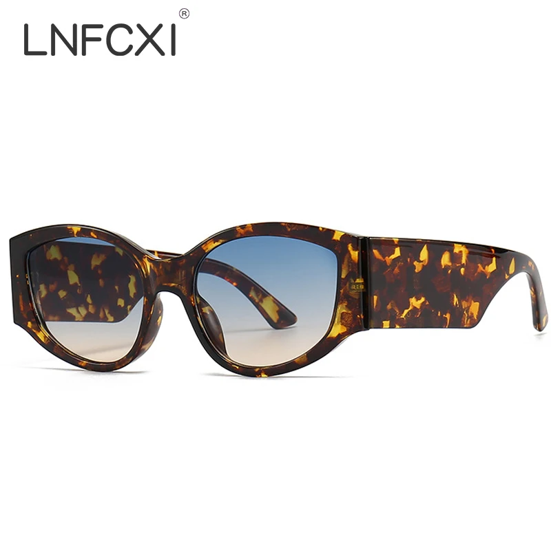 

LNFCXI Fashion Cat Eye Sunglasses Women Luxury Brand Designer Quality Ladies Sun Glasses for Men Oval Sunglass Lentes De Sol