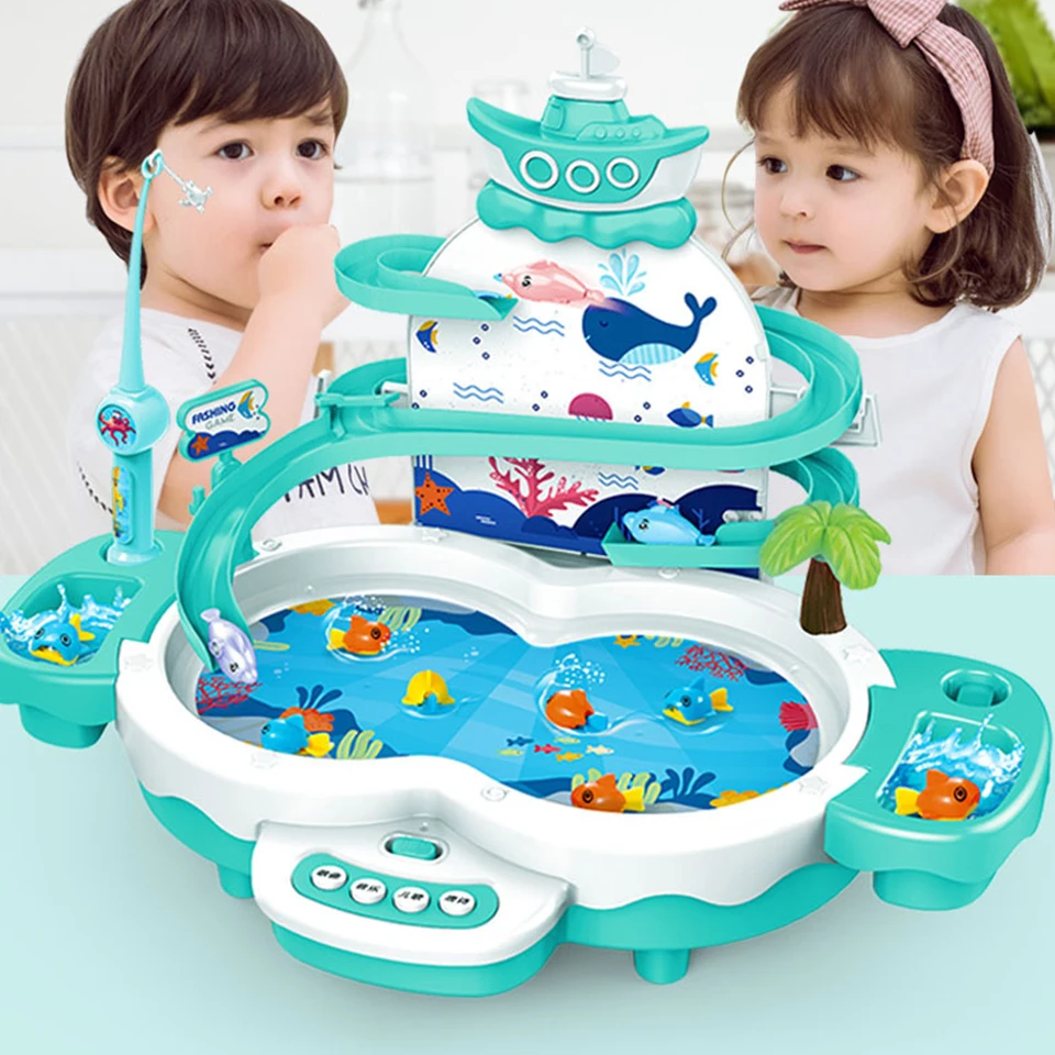 

Детские развивающие игрушки для рыбалки, Электрический милый игровой стол для рыбалки, Многофункциональный магнитный левитационный пруд д...