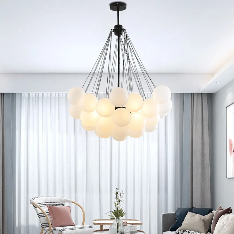 

Nordic Living Room Led Chandelier Modern Minimalist Home Atmospheric Lighting Creative Balloon Design Ins Style Bedroom Lamps