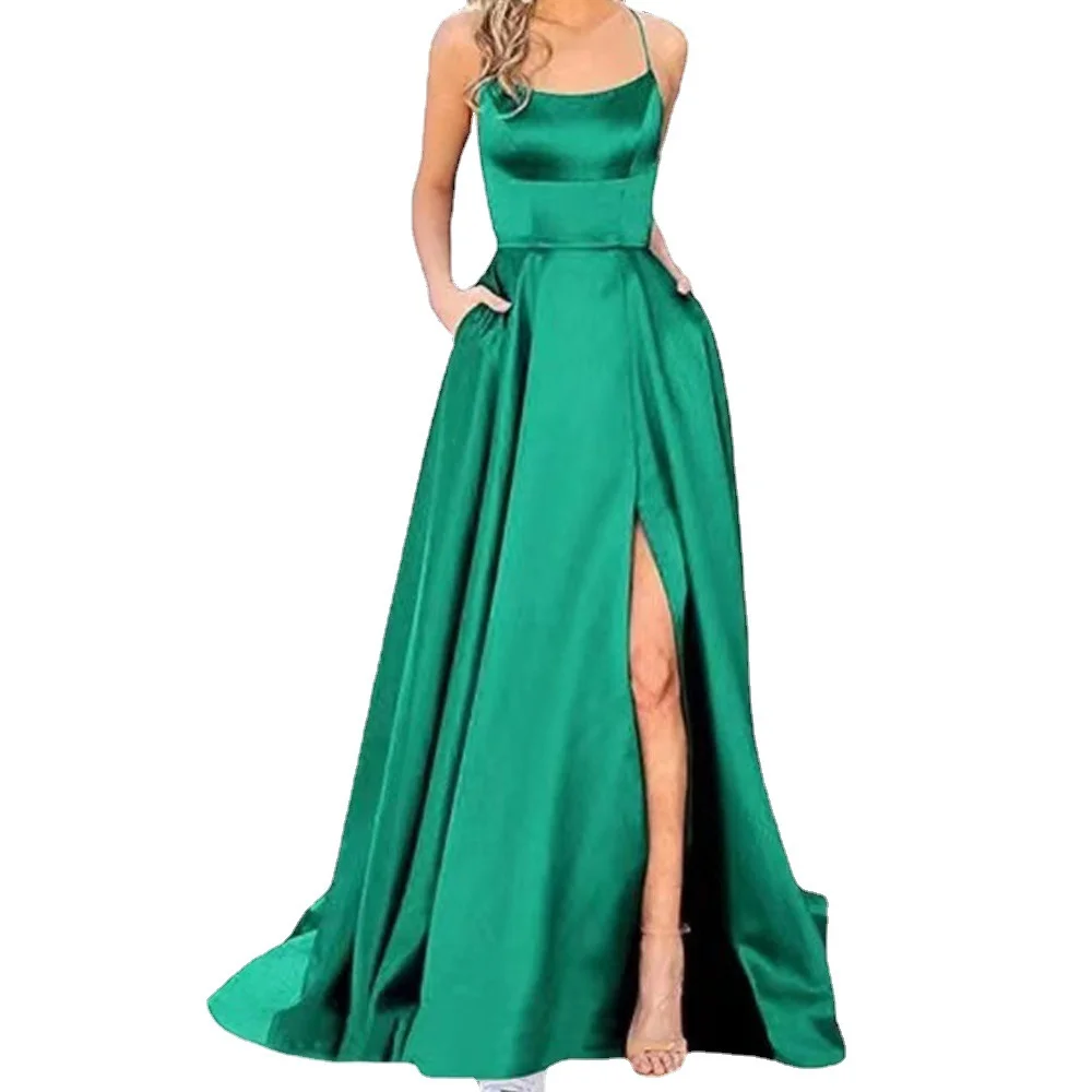 Red Women's Sexy Spaghetti Velvet Maxi Dress Fashion Sleeveless Split Long Dress Ladies 2023 New in Formal Evening Party Dresses