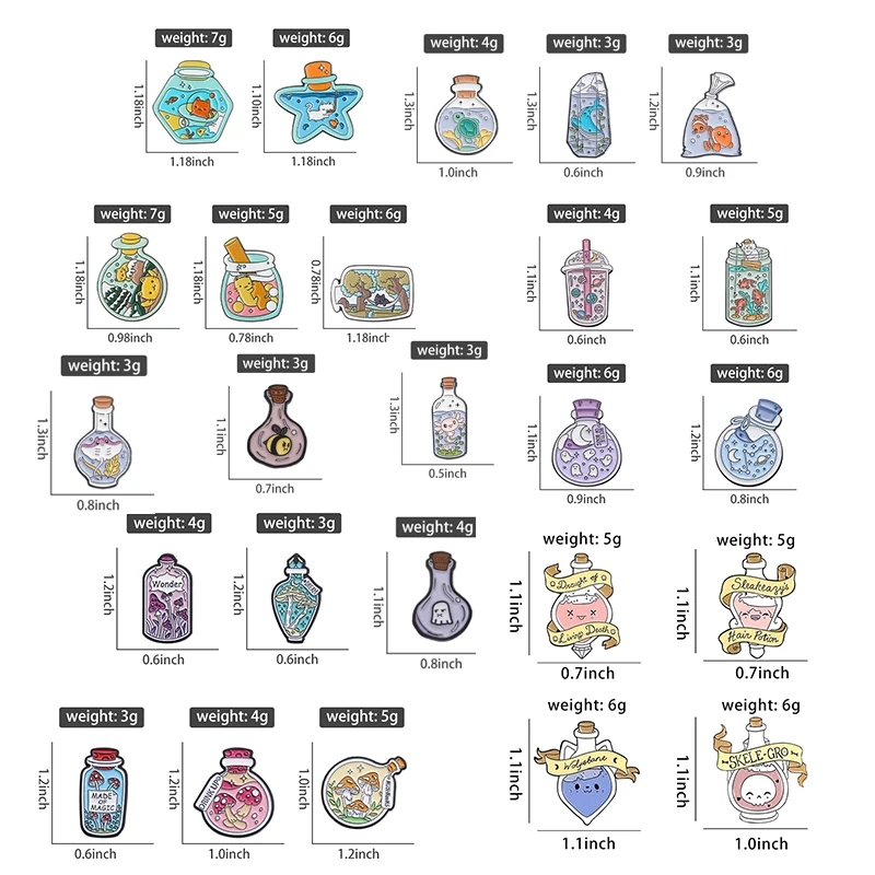 Эмалированные булавки в виде грибов