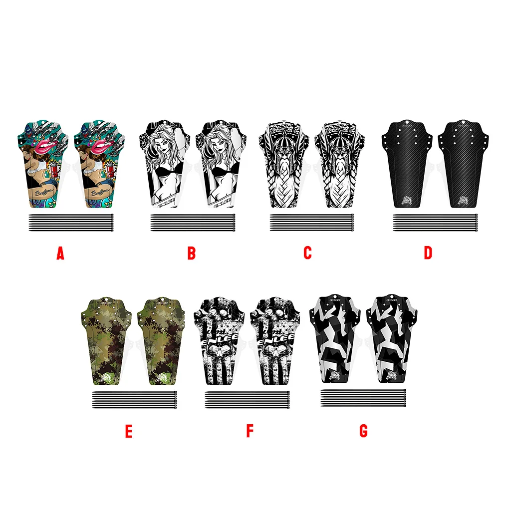 

2pcs New Mountain Bike Carbon Fiber Pattern Color Fender Front and Rear Fenders Road Bike Fenders Bicycle Accessories
