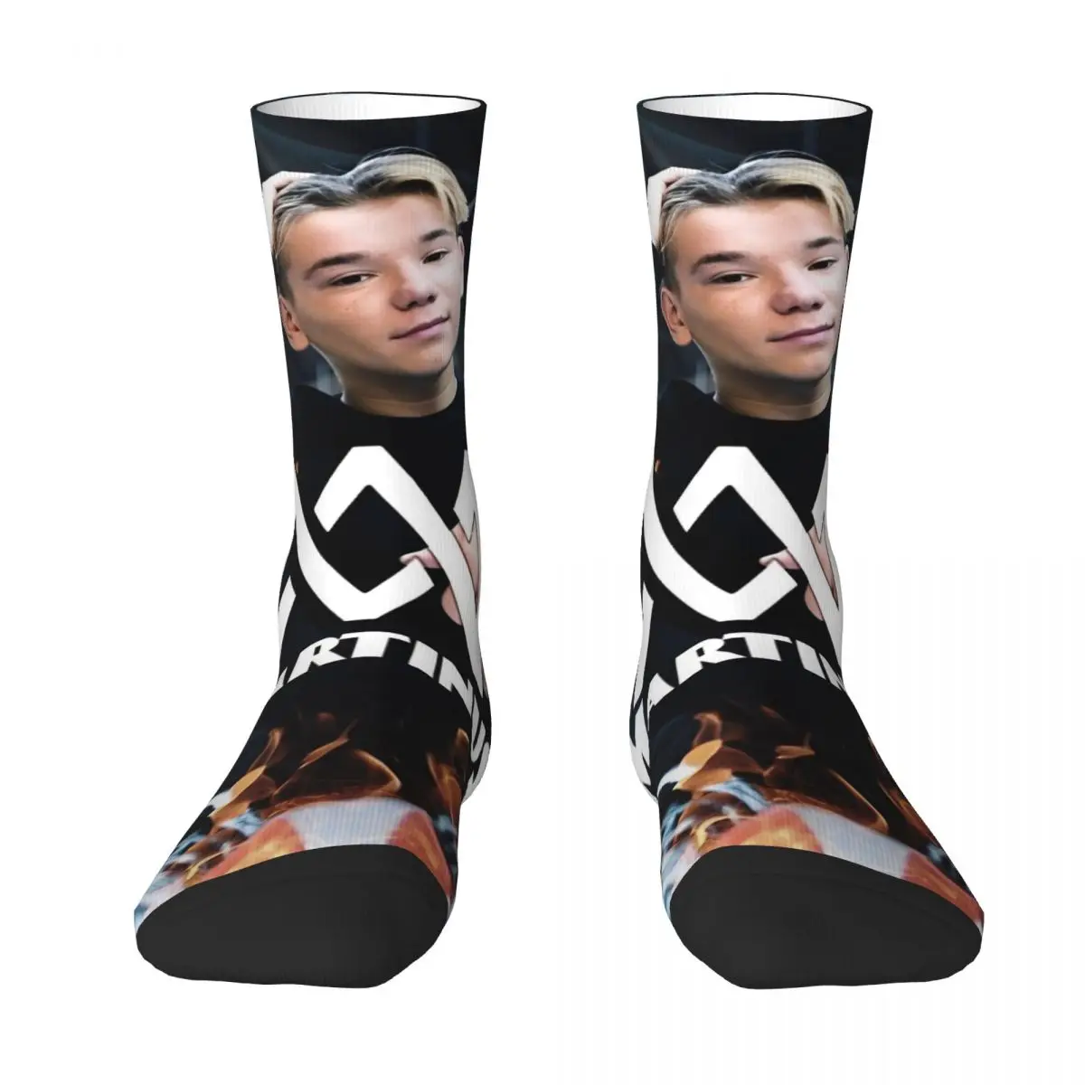 Фото Men Socks Marcus And Martinus Twin Boys MM Singer Stockings Autumn Fashion Medium Soft Socks Custom Cycling Anti Sweat Socks №2