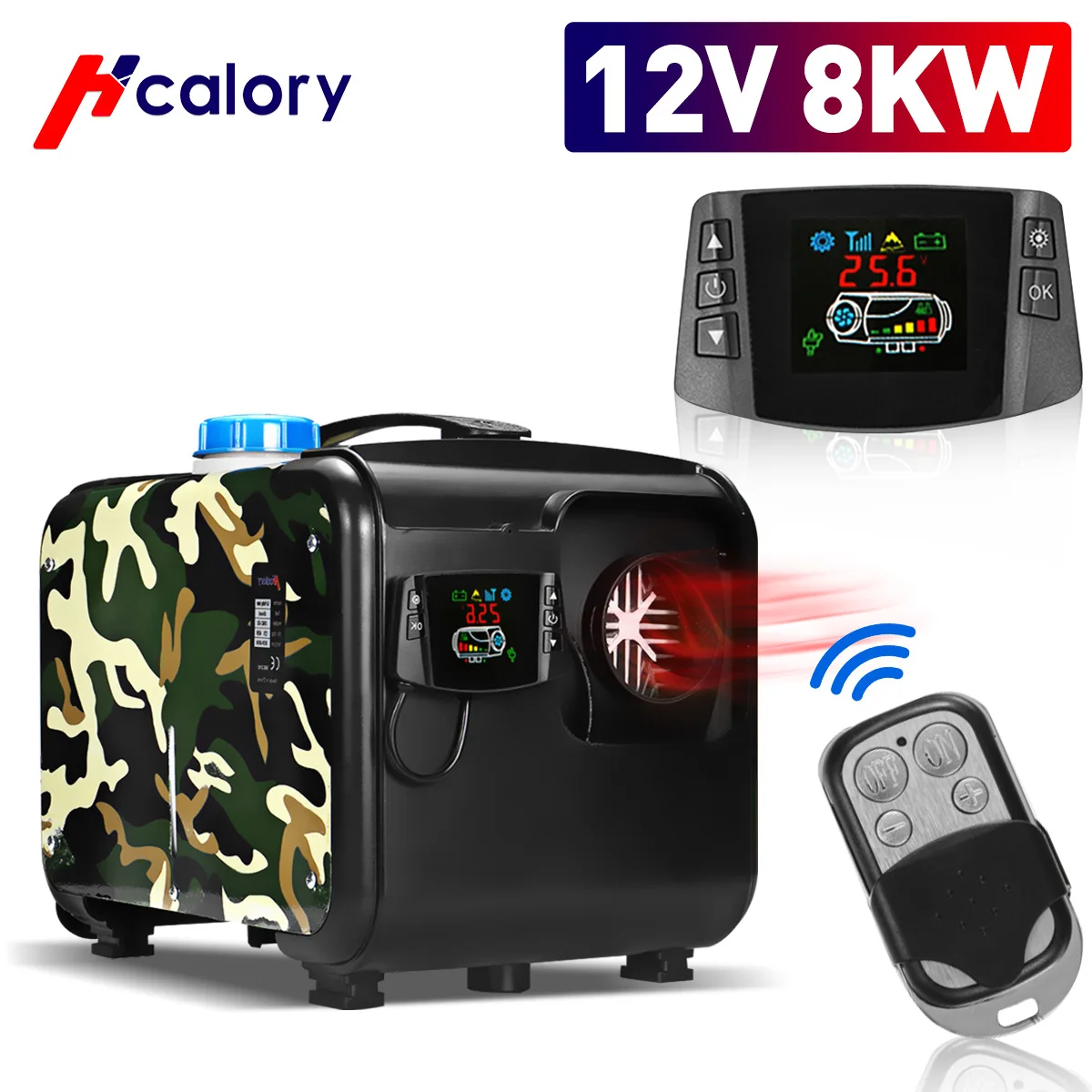 

All In One 8000W Air diesels Heater 8KW 12V One Hole Car Heater For Trucks Motor-Homes Boats Bus +LCD key Switch+English Remote