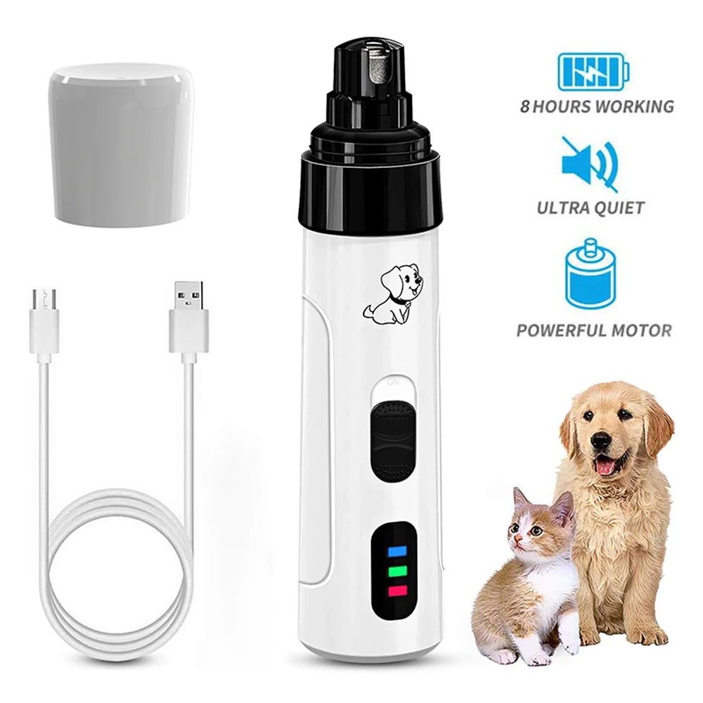 

New Electric Dog Nail Clippers for Dog Nail Grinders Rechargeable USB Charging Pet Quiet Cat Paws Nail Grooming Trimmer Tools