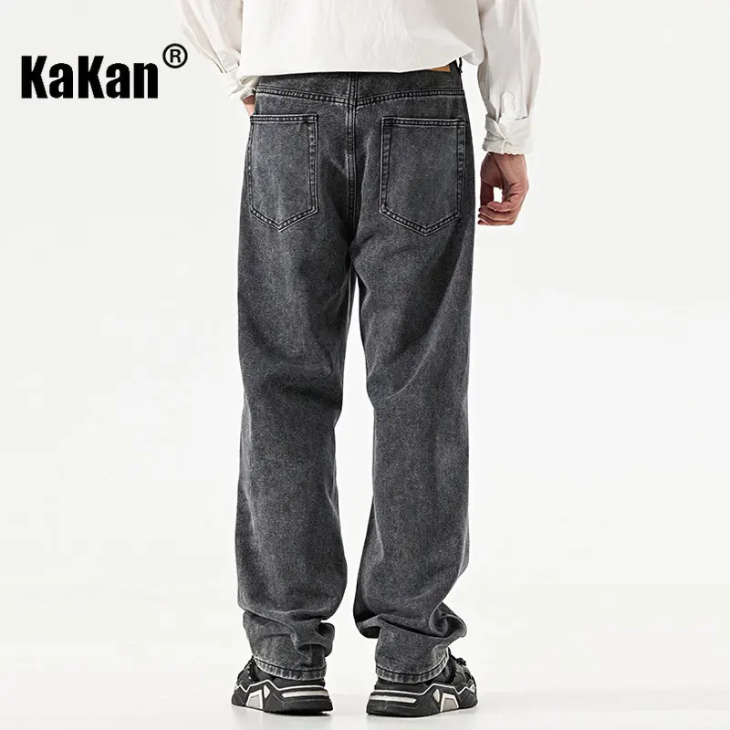 Kakan - Spring/Summer New  Design Wash Straight Leg Jeans Men's Wear, High Street Wide Leg Long Jeans K24-8915
