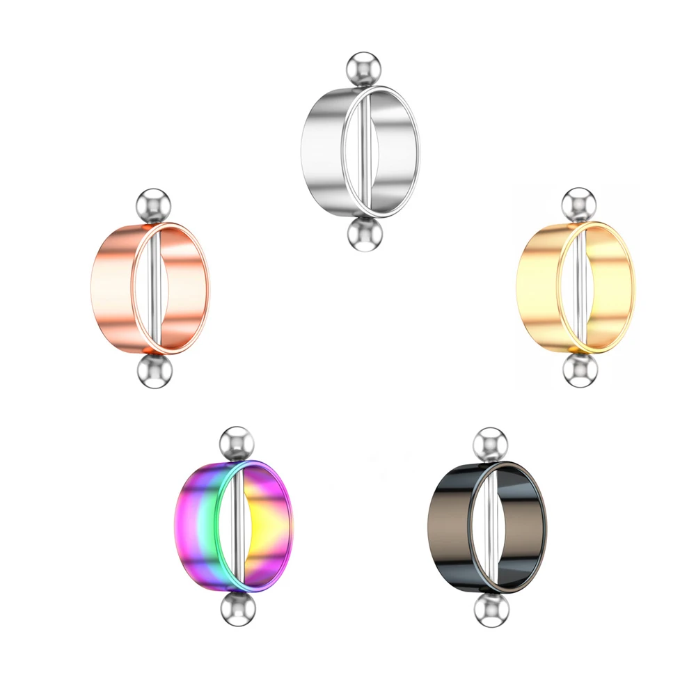

New fashion body piercing jewelry high quality stainless steel milk ring vacuum plating color is not allergic and does not fade