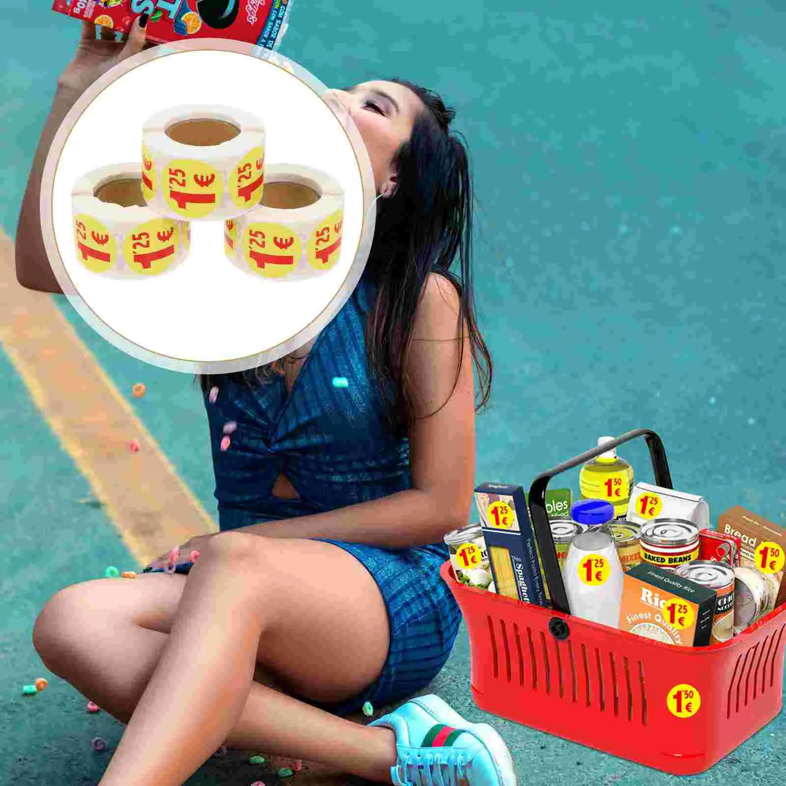 

1500 Pcs Applique Price Tag Sticker Circle Labels Market Stickers Adhesive Decals