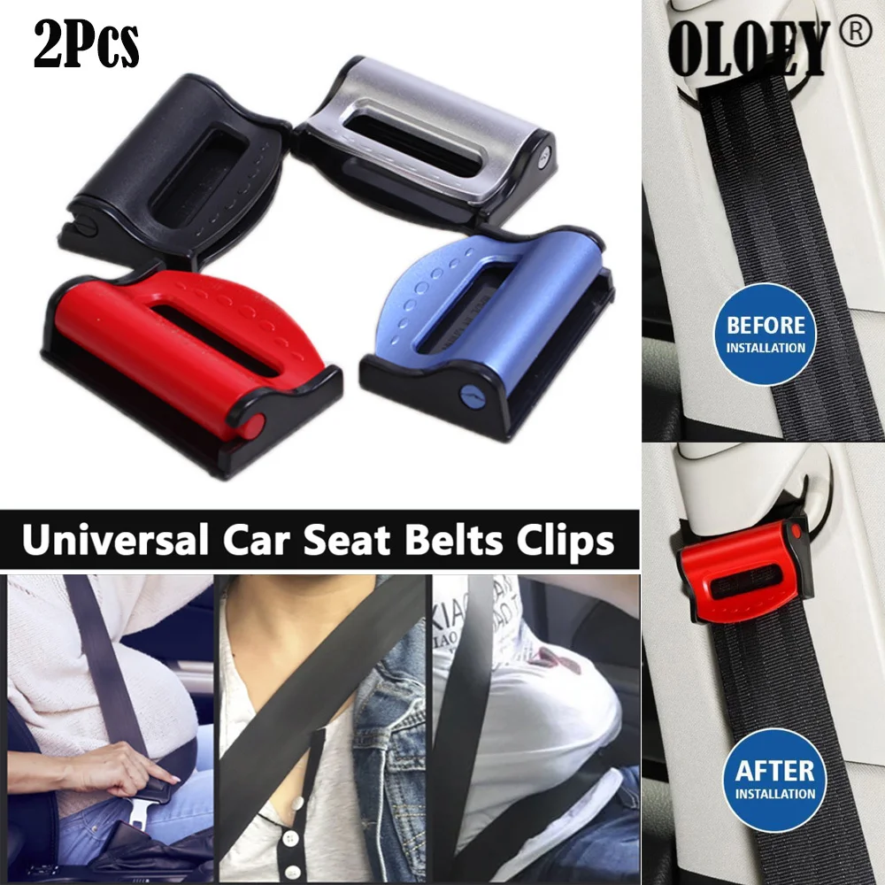 

2Pcs Universal Car Seat Belts Clips Safety Auto Stopper Buckle Plastic fixing Clip Adjustable Interior Car Safety Accessories