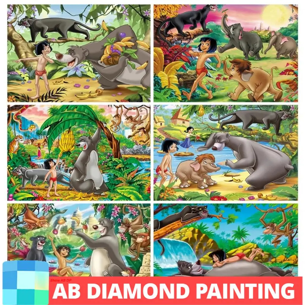 

Алмазная 5D живопись AB Drill, алмазная живопись, книга из джунглей, диснеевские алмазы, полное сверление, вышивка крестиком, мозаика, картина, «сделай сам», ремесла, домашний декор