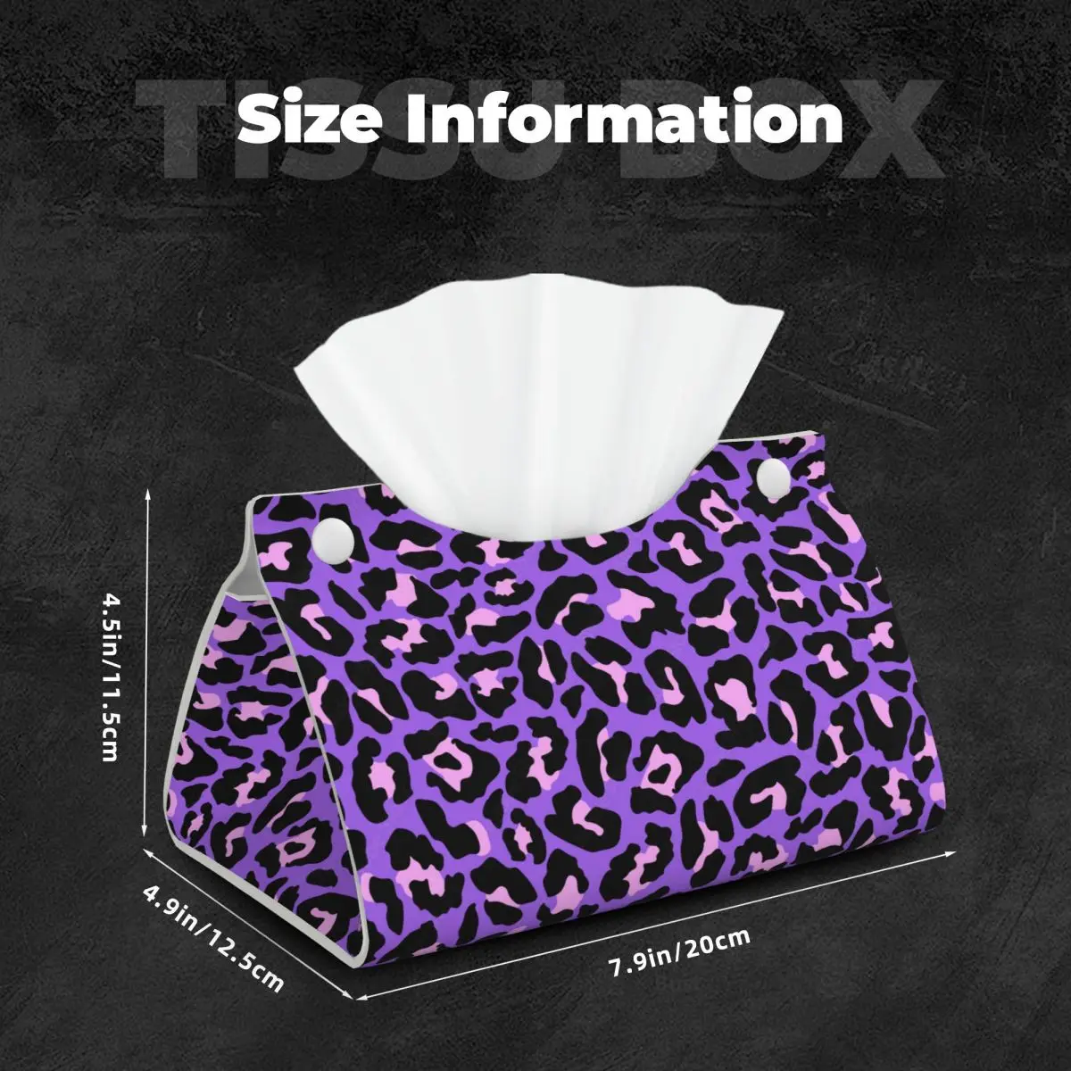 Неоновая фиолетовая и розовая коробка для бумажных салфеток с леопардовым