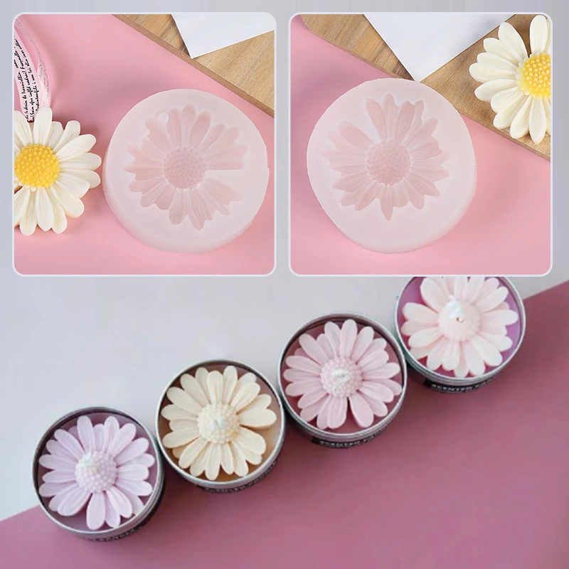 

DIY Daisy Chamomile Flower Candle Silicone Mold Candle Wax Mould Handmade Soap Car Aromatherapy Making Candle Molds Home Decor