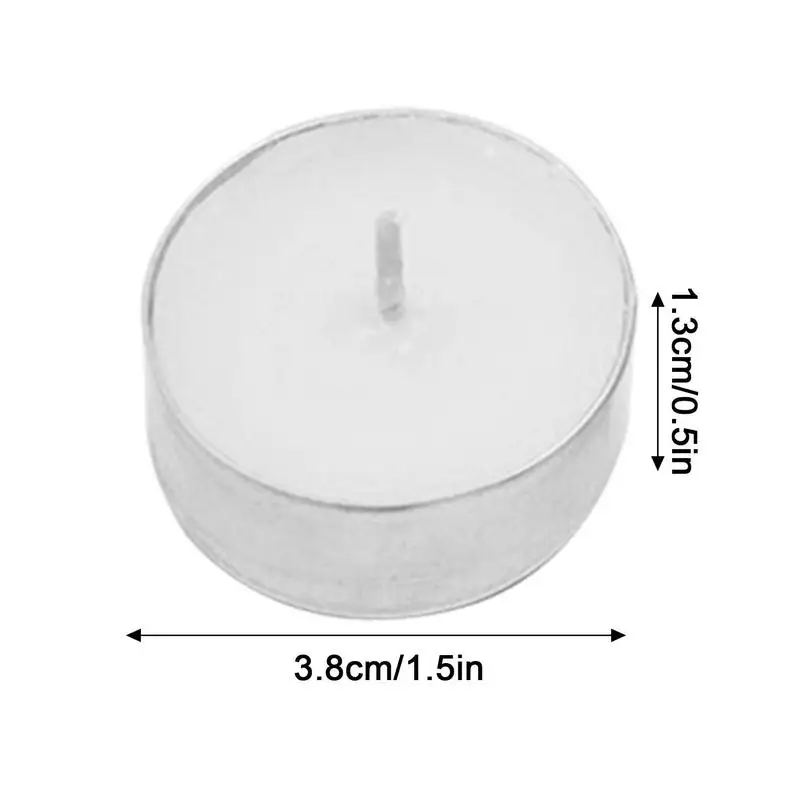 White Tea Light Candles 100 PCS Long Burning Smokeless Tea Candles Decorative Glow Unscented Paraffin Tealights Candles For images - 6