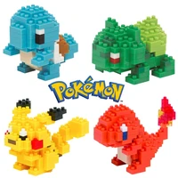 childrens puzzle pokemon pikachu action figure anime cartoon 3d model mini miniature building blocks assembled peripheral toys