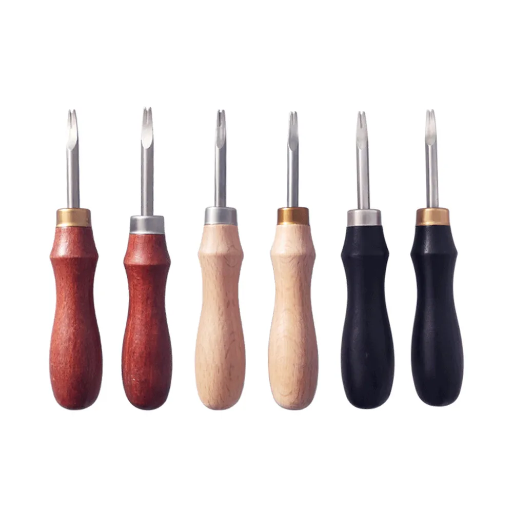 

6Colors Leather Edge Beveler Skiving Beveling Knife Skiving Tool Practical DIY Cutting Tool with Wood Handle for Leather Working