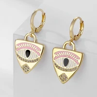 new turkish ethnic style eye of horus copper hoop earrings personality charm earring for women boucle d%e2%80%99oreille femme 2022